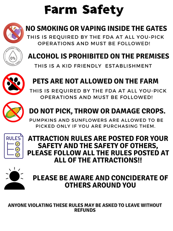 Farm Rules Rowe Crop Farm Corn Maze And Pumpkin Patch